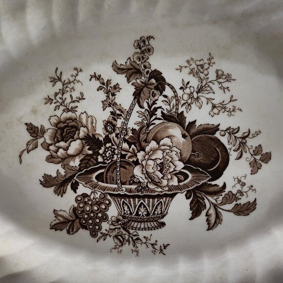 Bountiful brown by Myott Staffordshire England. Transferware Oval platter. 16.5 - Picture 2 of 13